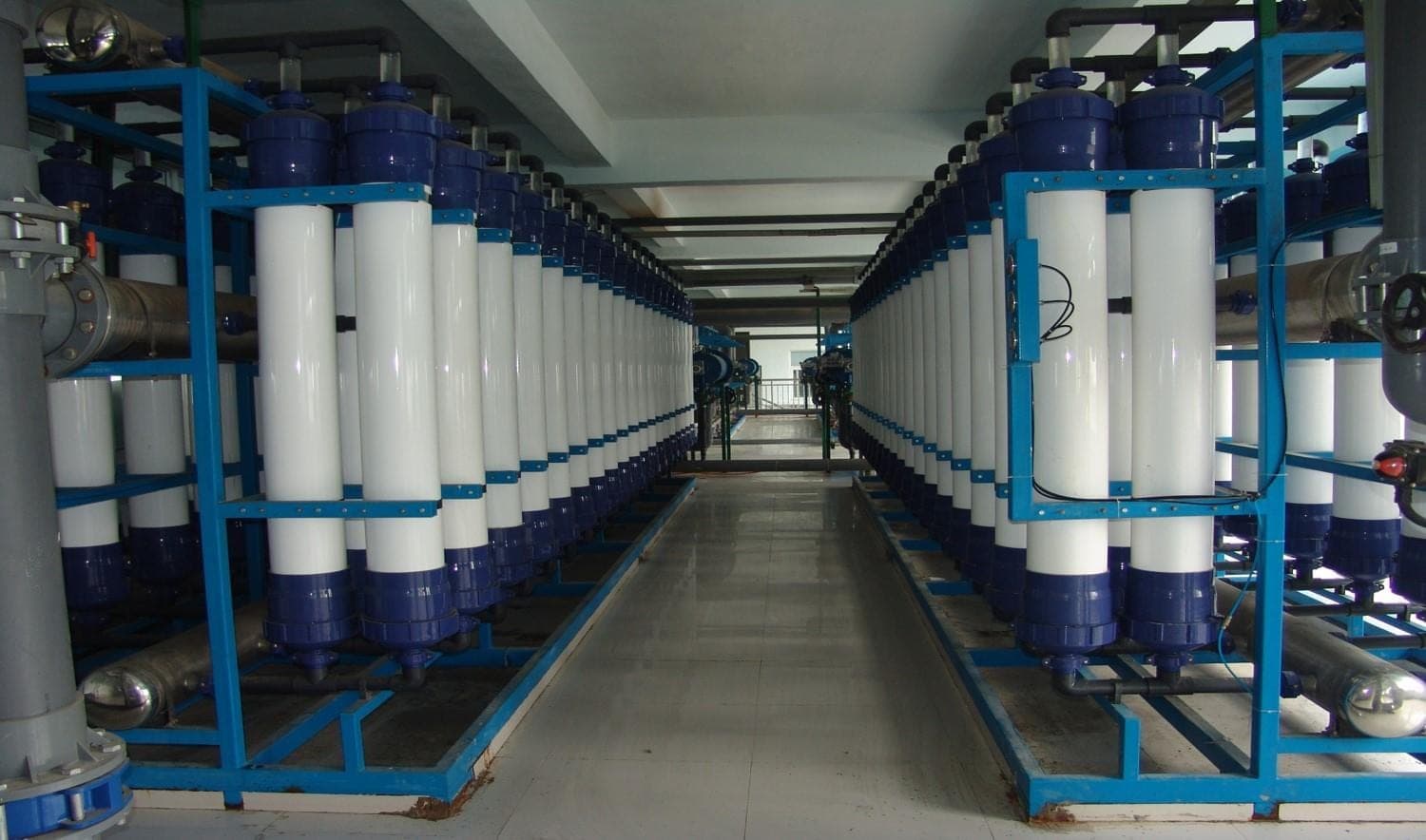 Industrial water treatment with crystallization equipment.